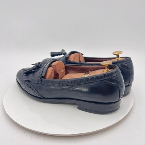 Allen Edmonds Bridgeton Men Size 9D Black Leather Tassel Loafer Dress Shoes - Picture 7 of 15